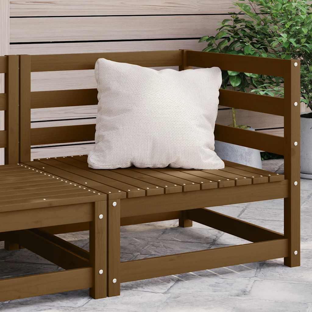 vidaXL Garten-Ecksofa Honigbraun Massivholz Kiefer