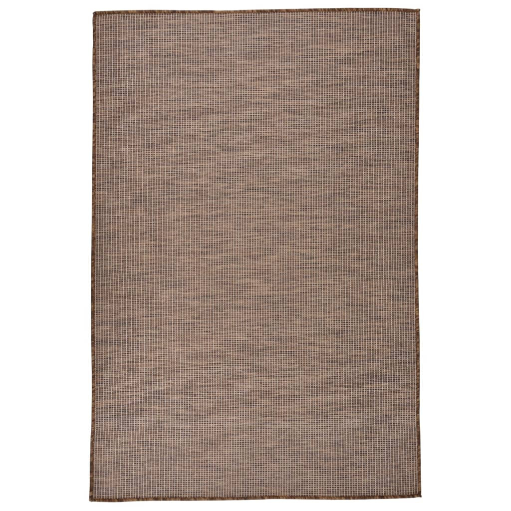 vidaXL Outdoor-Teppich Flachgewebe 120x170 cm Braun