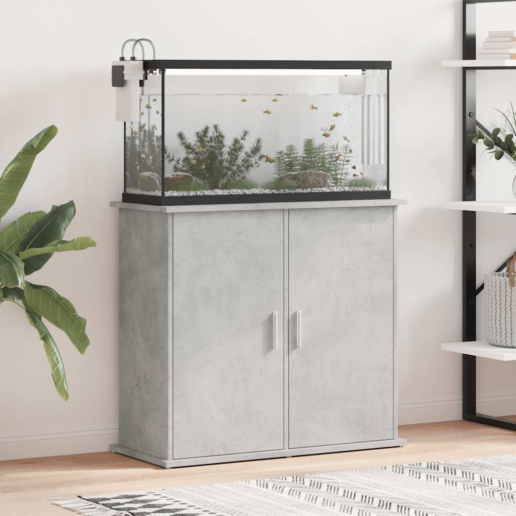 vidaXL Aquariumständer Betongrau 81 x 36 x 73 cm Holzwerkstoff