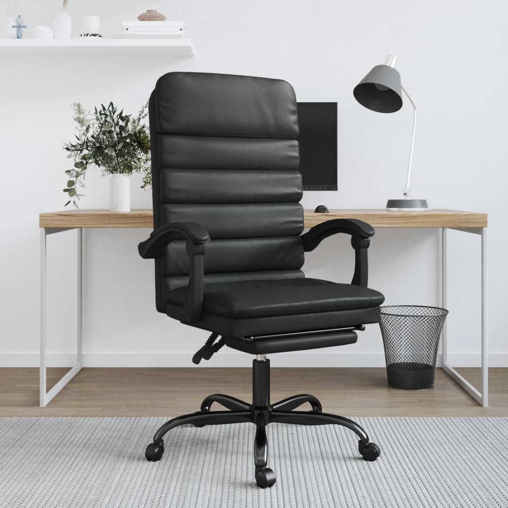vidaXL Bürostuhl mit Massagefunktion Schwarz Kunstleder