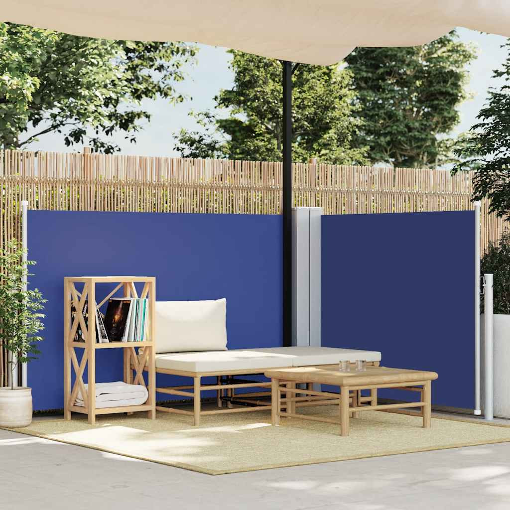 vidaXL Ausziehbare Seitenmarkise Blau 100 x 600 cm