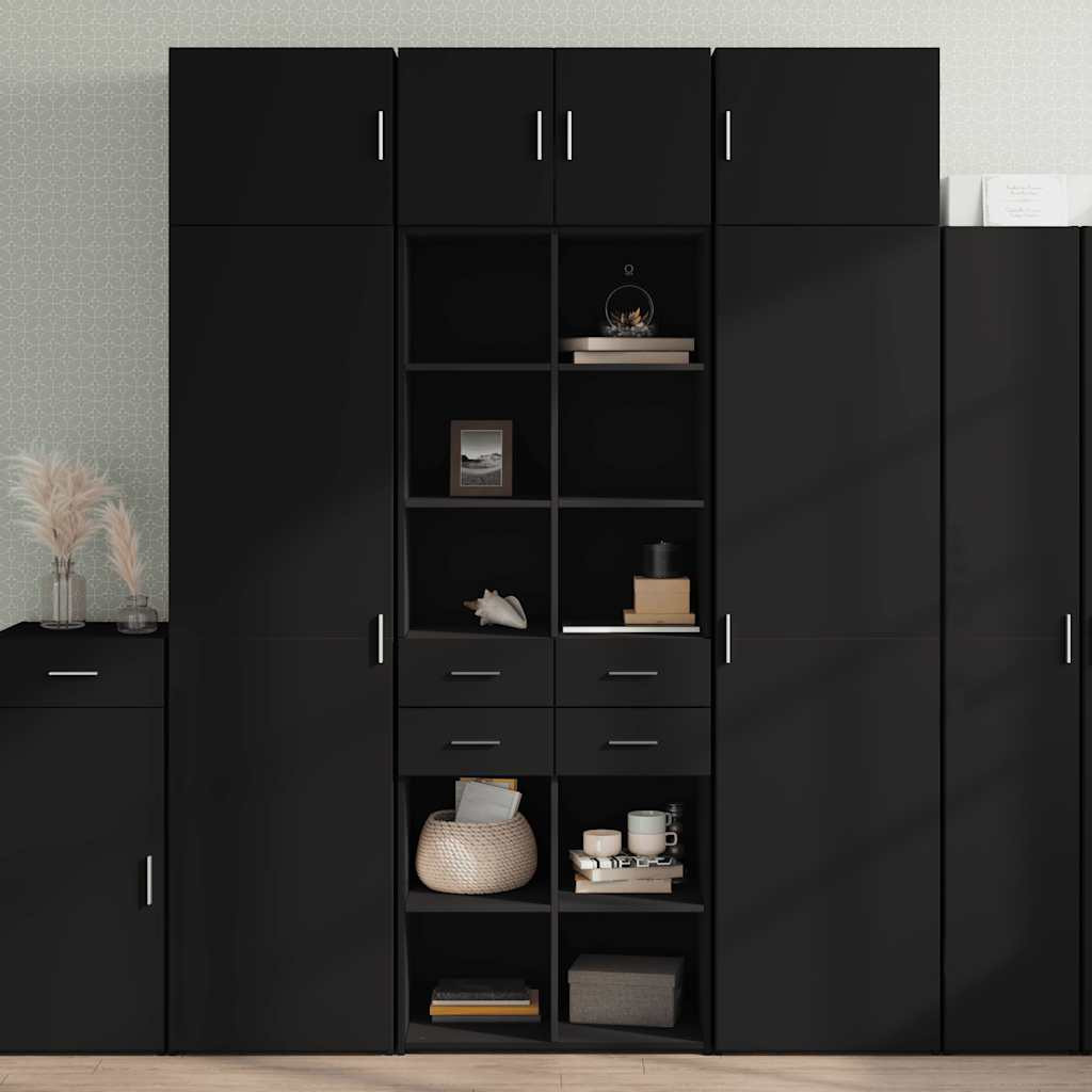vidaXL Highboard Schwarz 70x42,5x185 cm Holzwerkstoff