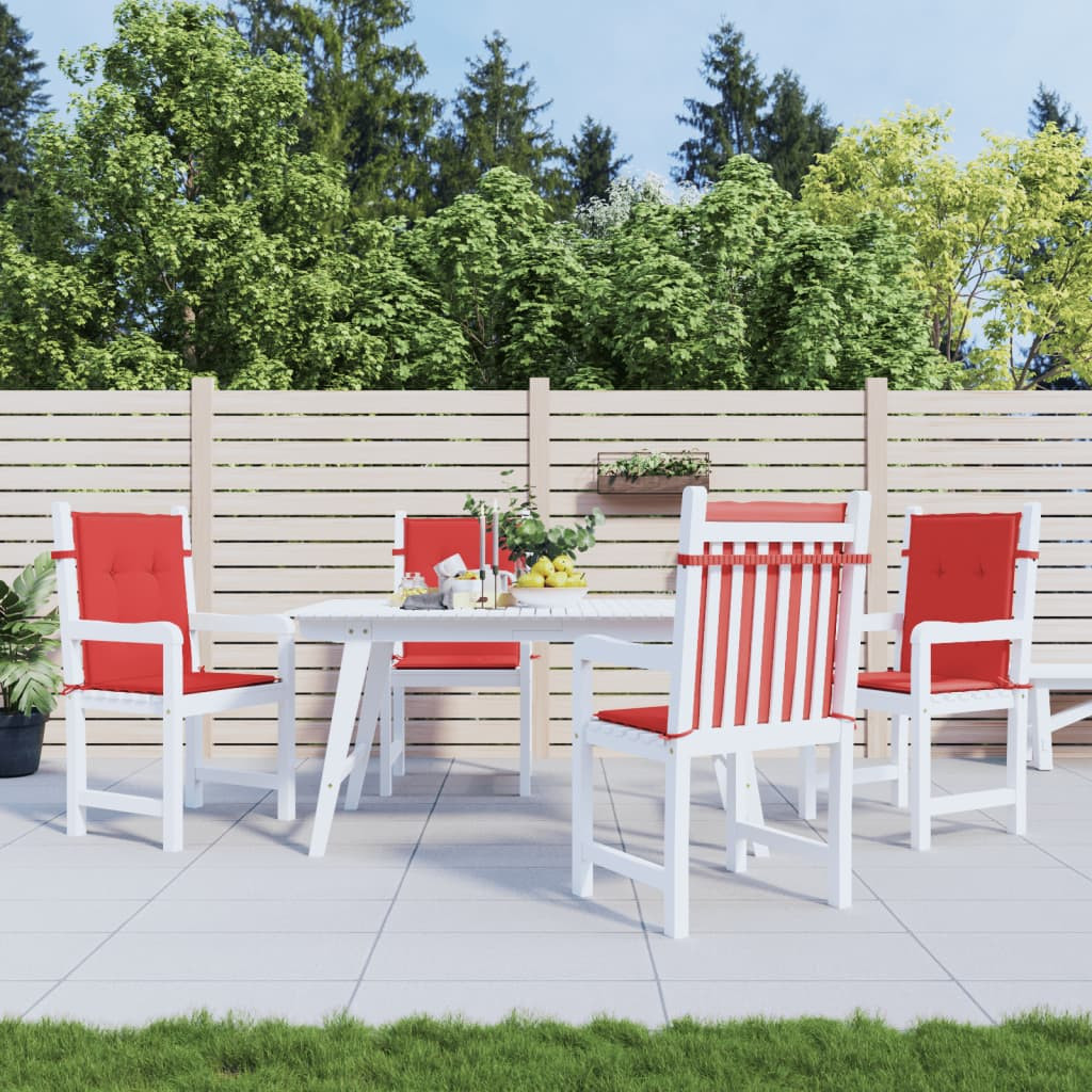 vidaXL Gartenstuhlauflagen für Niedriglehner 4 Stk. Rot 100x50x3 cm