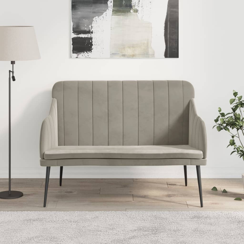 vidaXL Sitzbank Hellgrau 110x76x80 cm Samt