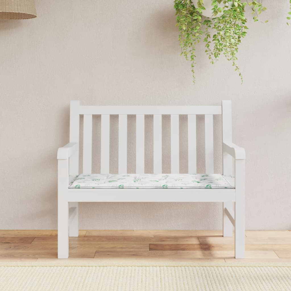 vidaXL Gartenbank-Auflage Blattmuster 100x50x3 cm Oxford-Gewebe