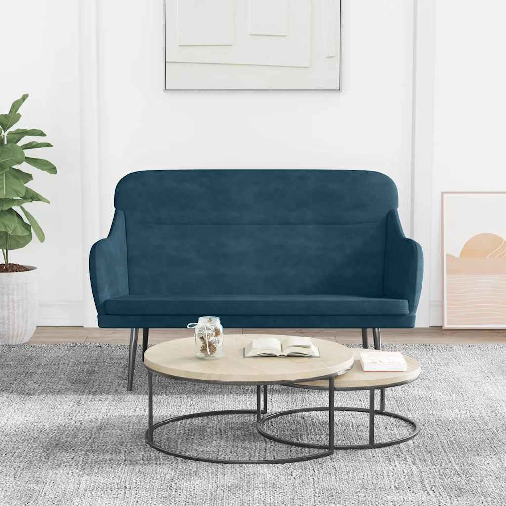 vidaXL Sitzbank Blau 110x76x80 cm Samt