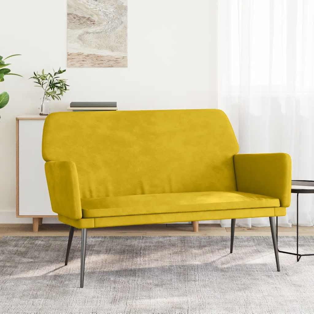 vidaXL Sitzbank Gelb 108x79x79 cm Samt