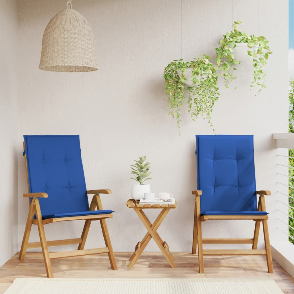 vidaXL Gartenstühle mit Kissen 2 Stk. Massivholz Teak