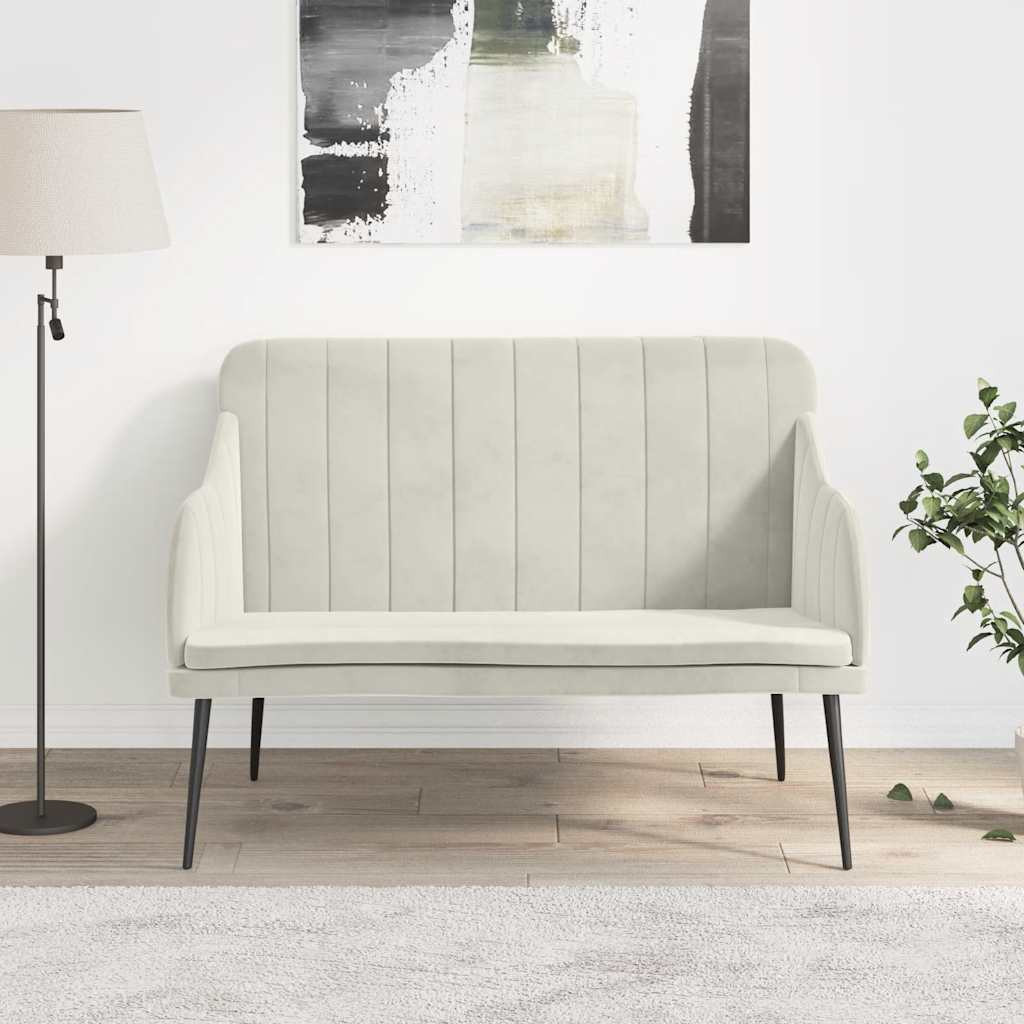 vidaXL Sitzbank Creme 110x76x80 cm Samt