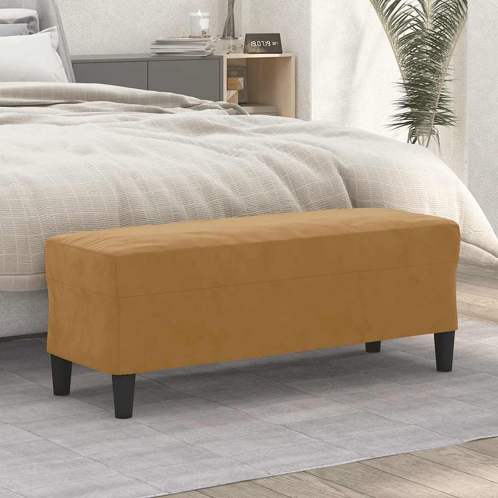 vidaXL Sitzbank Braun 100x35x41 cm Samt