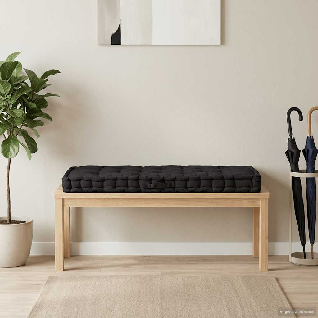 vidaXL Palettenkissen Baumwolle 120×80×10 cm Schwarz