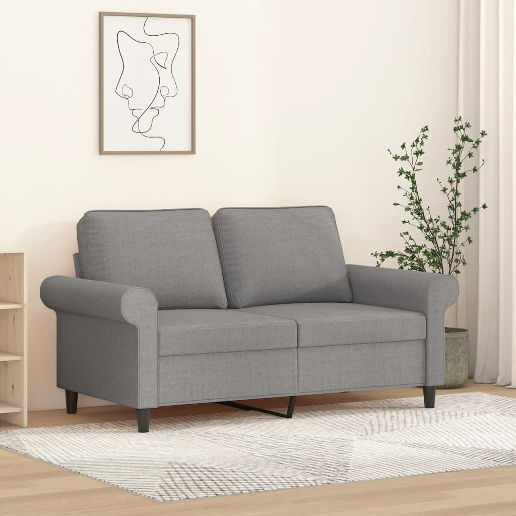 vidaXL 2-Sitzer-Sofa Hellgrau 120 cm Stoff
