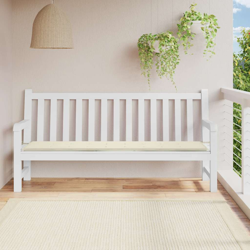vidaXL Gartenbank-Auflage Creme 200x50x3 cm Oxford-Gewebe