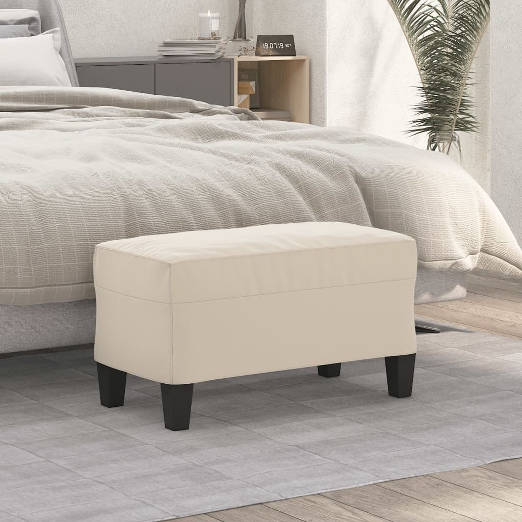 vidaXL Sitzbank Creme 70x35x41 cm Mikrofasergewebe