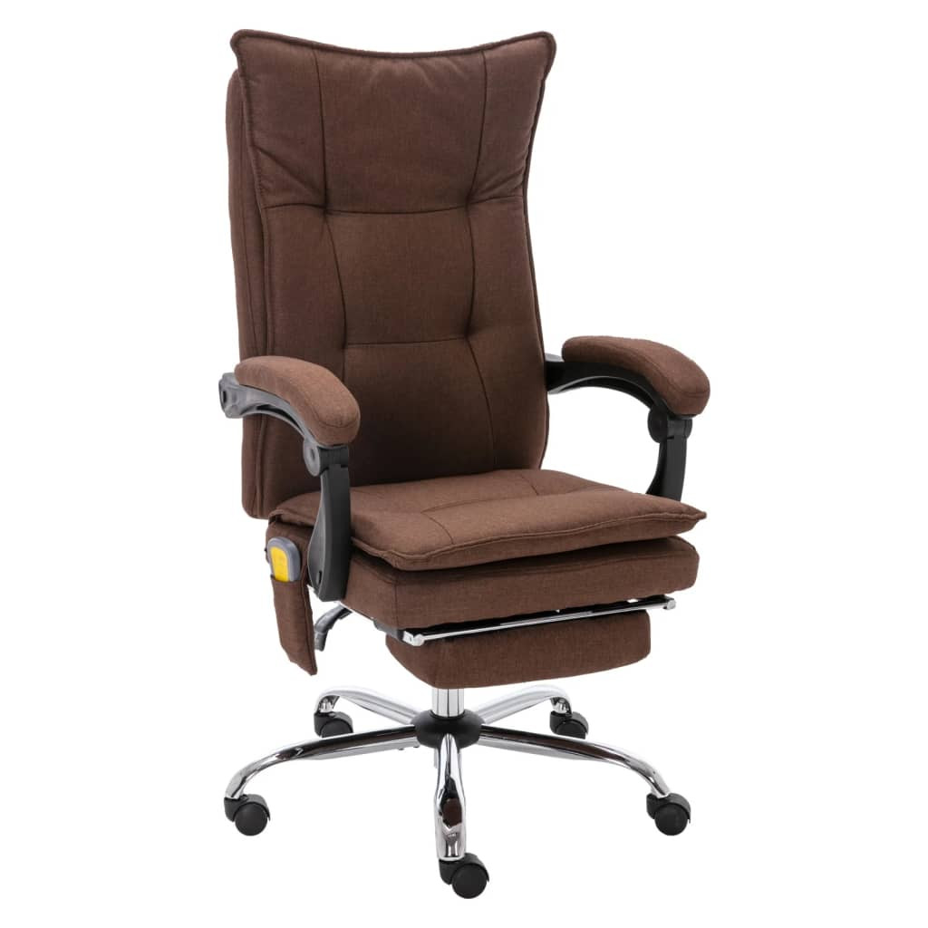 vidaXL Massage-Bürostuhl Braun Stoff