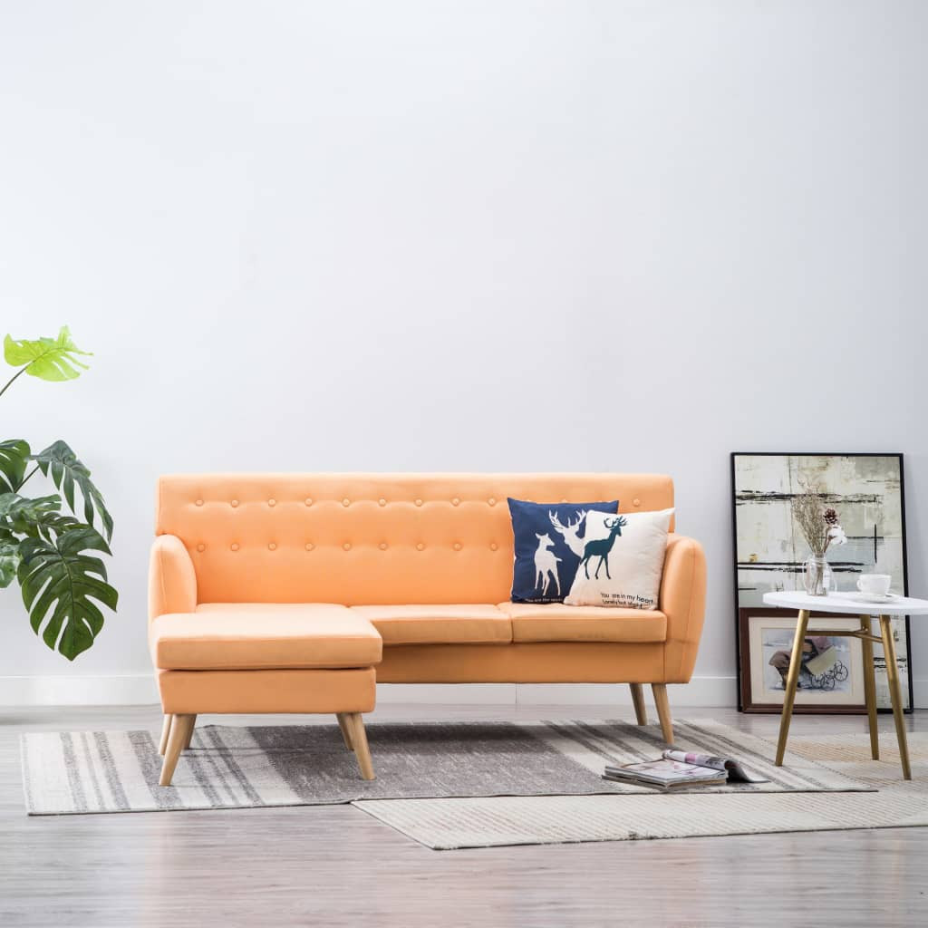 vidaXL Sofa L-Form Stoff 171,5x138x81,5 cm Orange