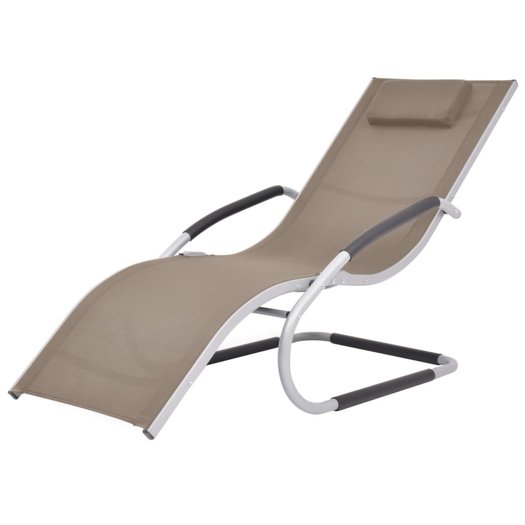 vidaXL Sonnenliege mit Kissen Aluminium und Textilene Taupe