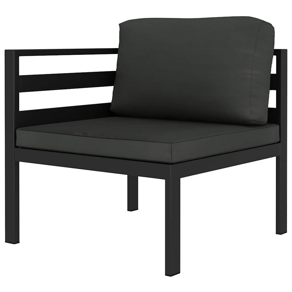 vidaXL Modular-Sofa-Eckteil 1 Stk. mit Kissen Aluminium Anthrazit
