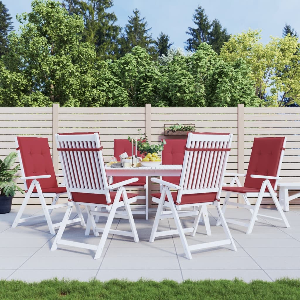 vidaXL Gartenstuhlauflagen für Hochlehner 6 Stk. Weinrot 120x50x3 cm