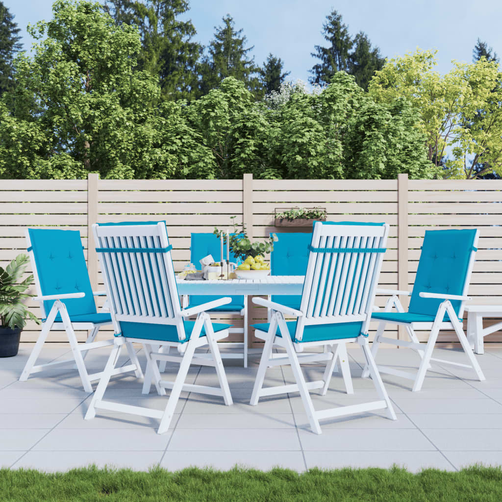 vidaXL Gartenstuhlauflagen für Hochlehner 6 Stk. Blau 120x50x3cm Stoff