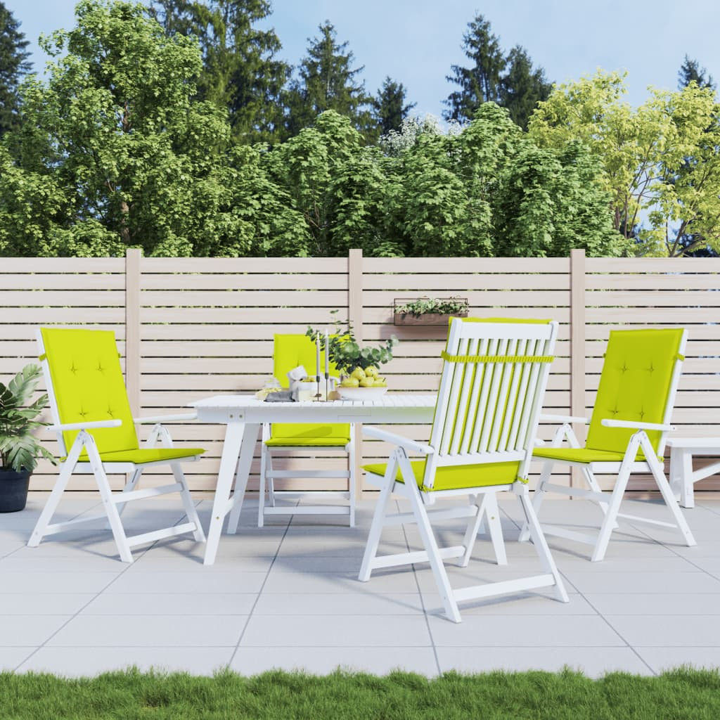 vidaXL Gartenstuhlauflagen für Hochlehner 4 Stk. Knallgrün 120x50x3 cm