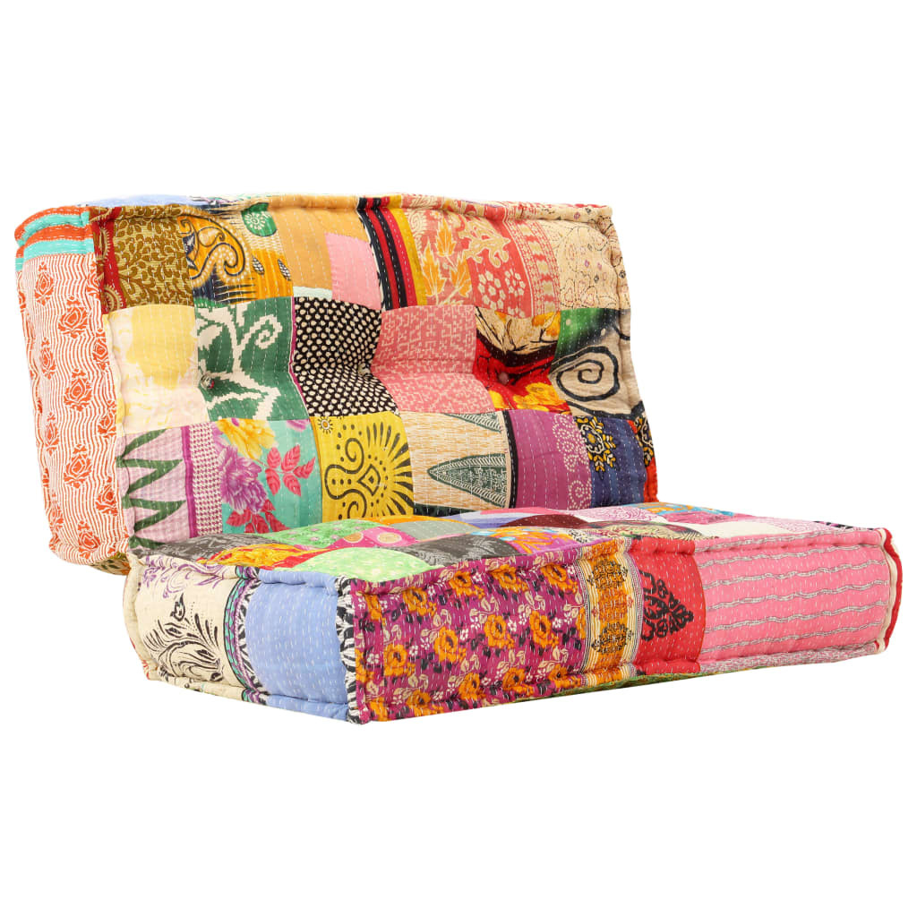 vidaXL Pouf 100x100x20 cm Patchwork Stoff