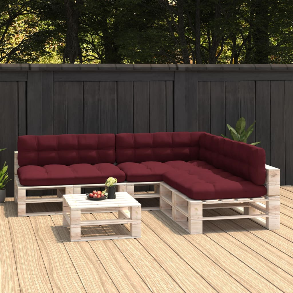 vidaXL Palettensofa-Kissen 7 Stk. Weinrot