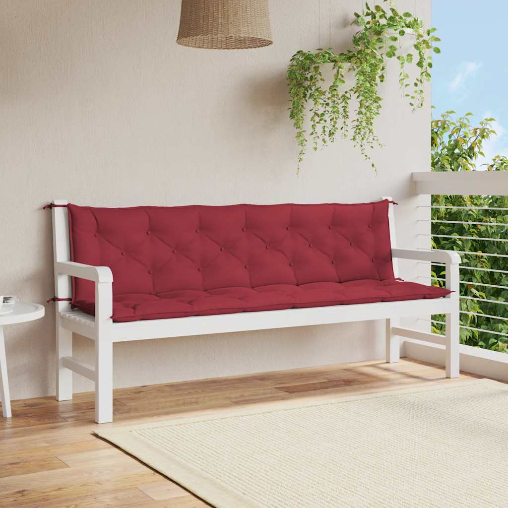 vidaXL Gartenbank-Auflage Weinrot 200x(50+50)x7 cm Oxford-Gewebe
