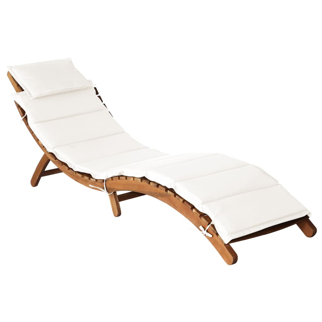 vidaXL Sonnenliegen creme Massivholz Akazie