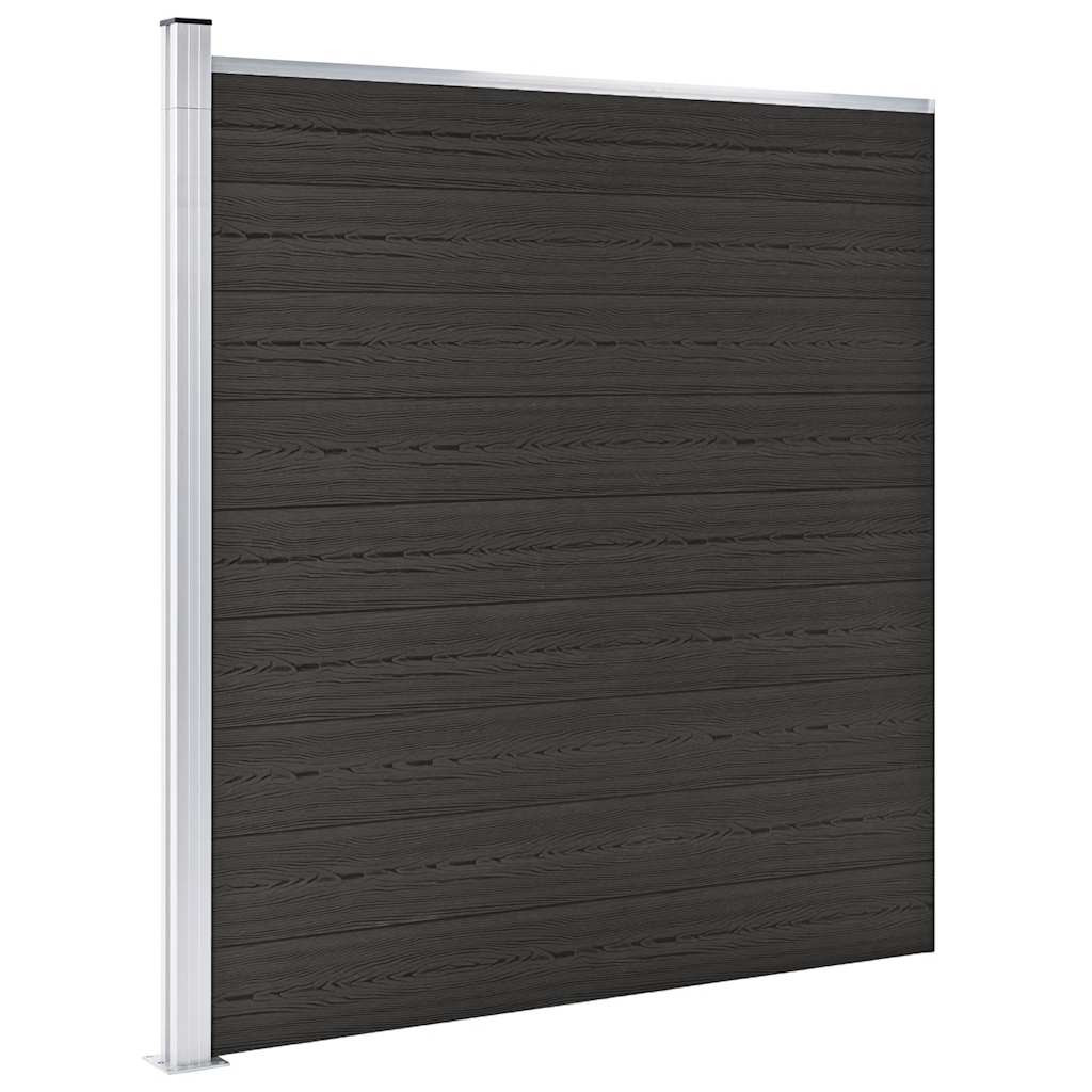 vidaXL Zaunelement WPC 175x186 cm Schwarz