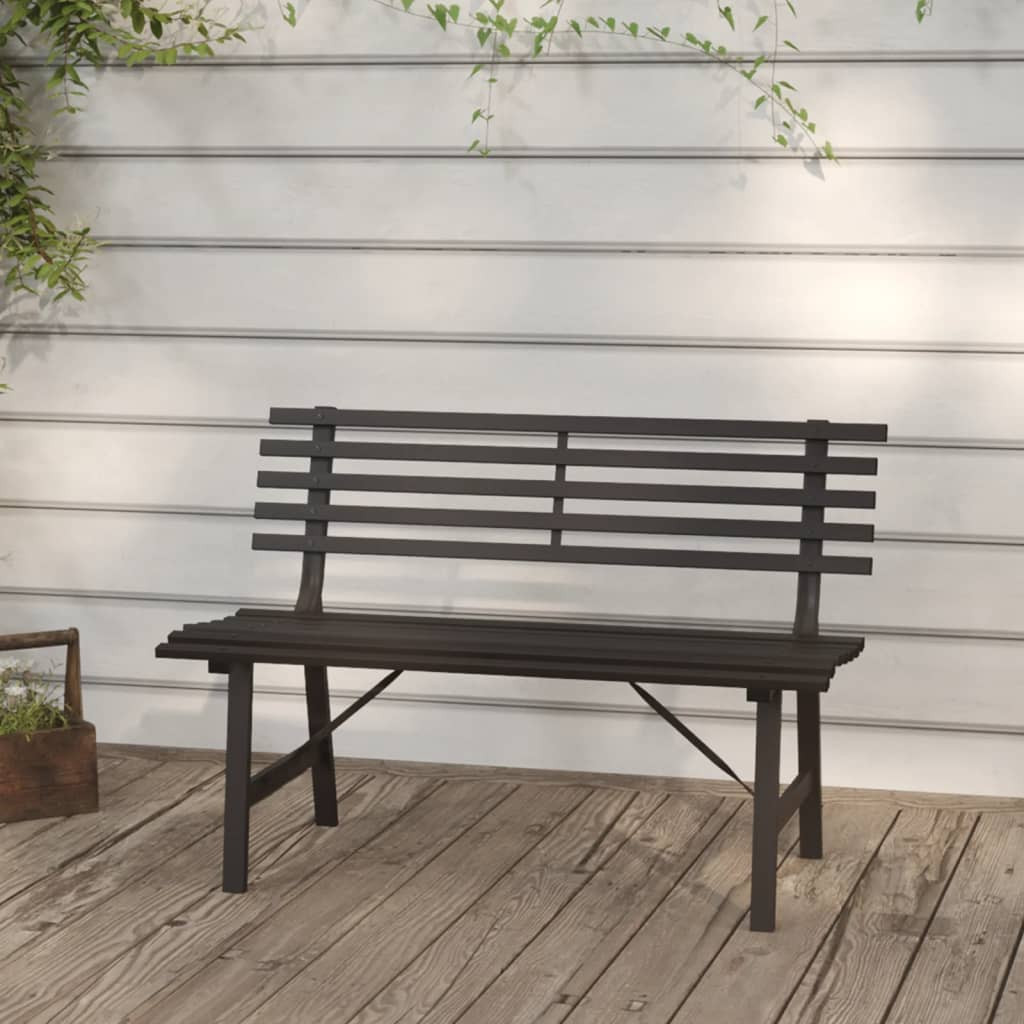 vidaXL Gartenbank 110 cm Stahl Schwarz