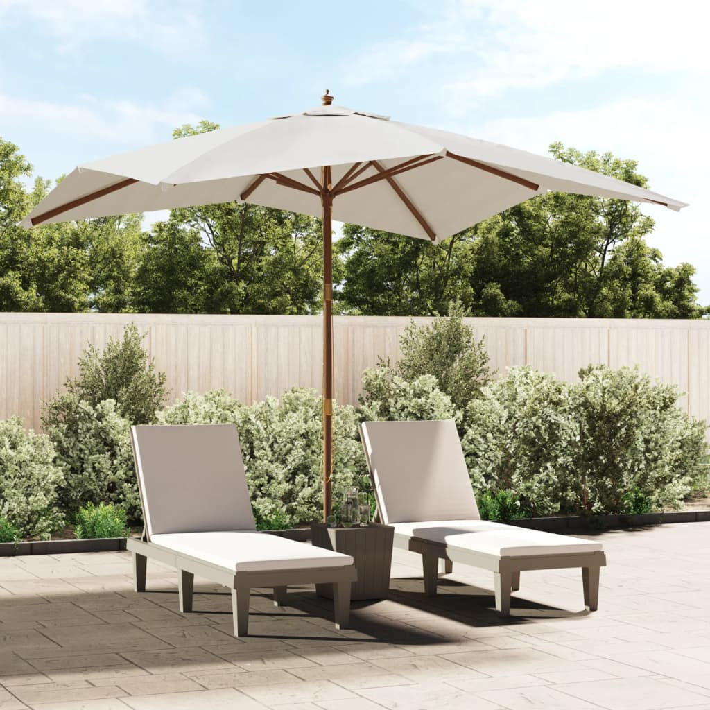 vidaXL Sonnenschirm mit Holzmast Sandfarben 300x300x273 cm