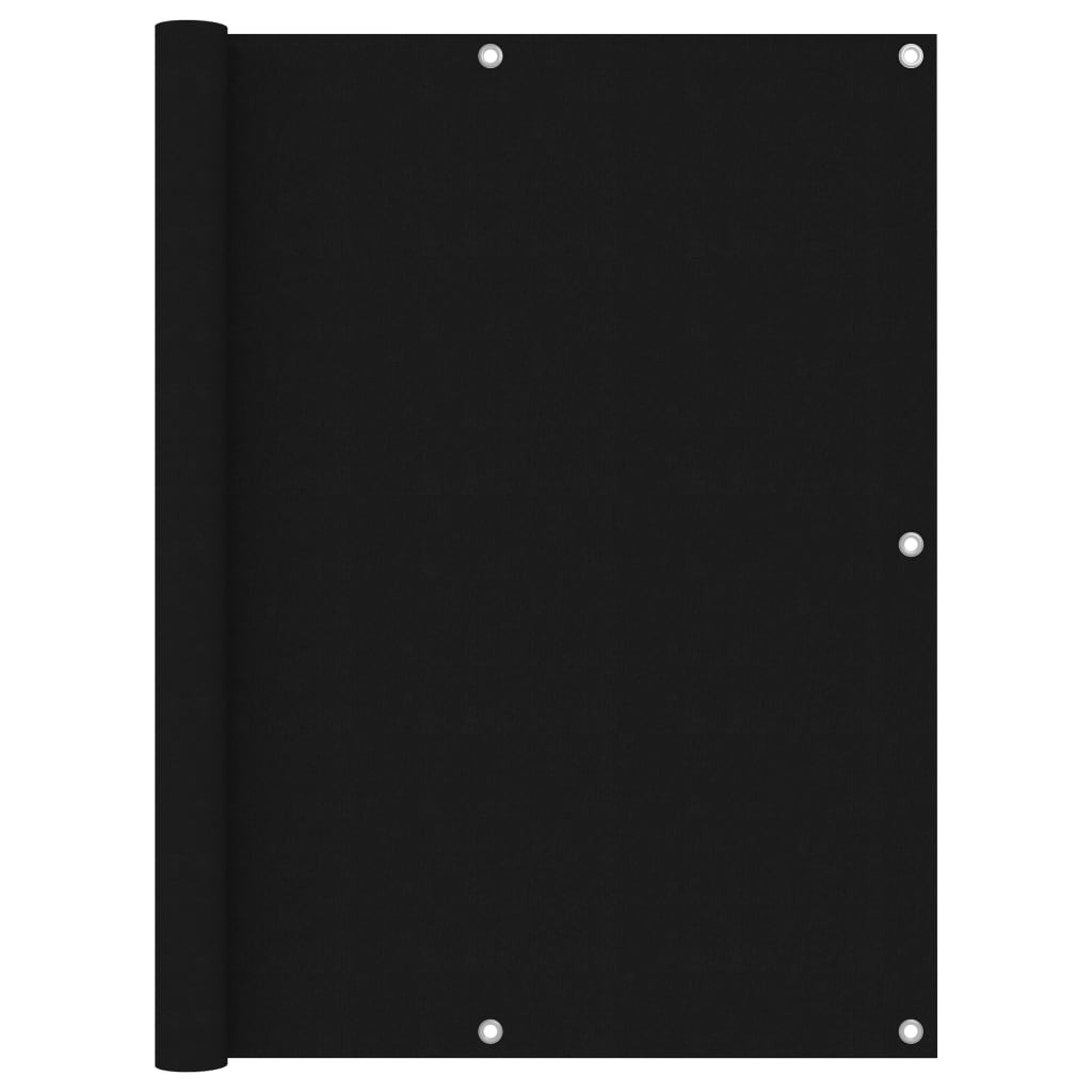 vidaXL Balkon-Sichtschutz Schwarz 120x500 cm Oxford-Gewebe