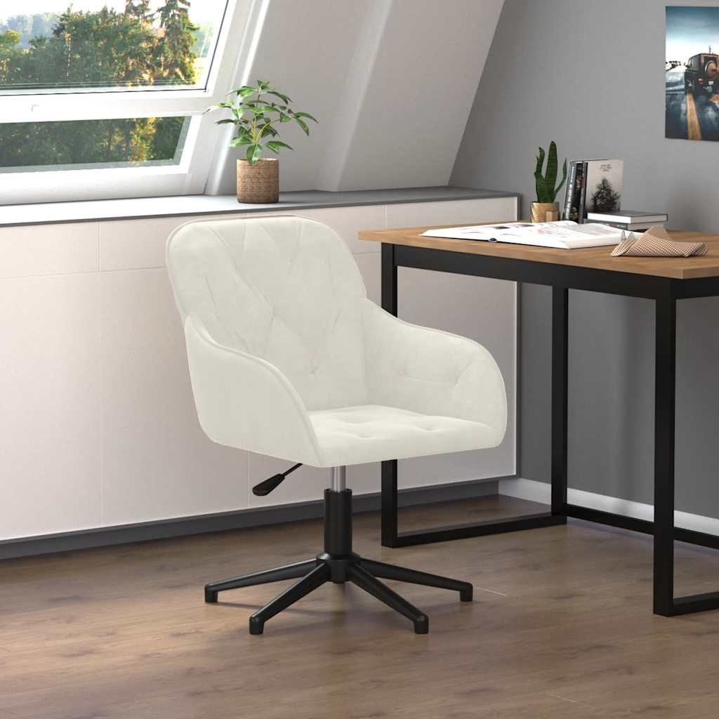 vidaXL Bürostuhl Drehbar Creme Samt