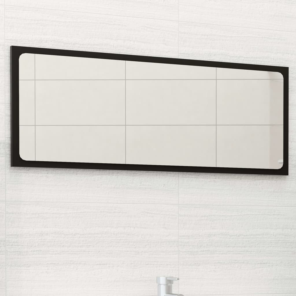 vidaXL Badspiegel Schwarz 90x1,5x37 cm Holzwerkstoff