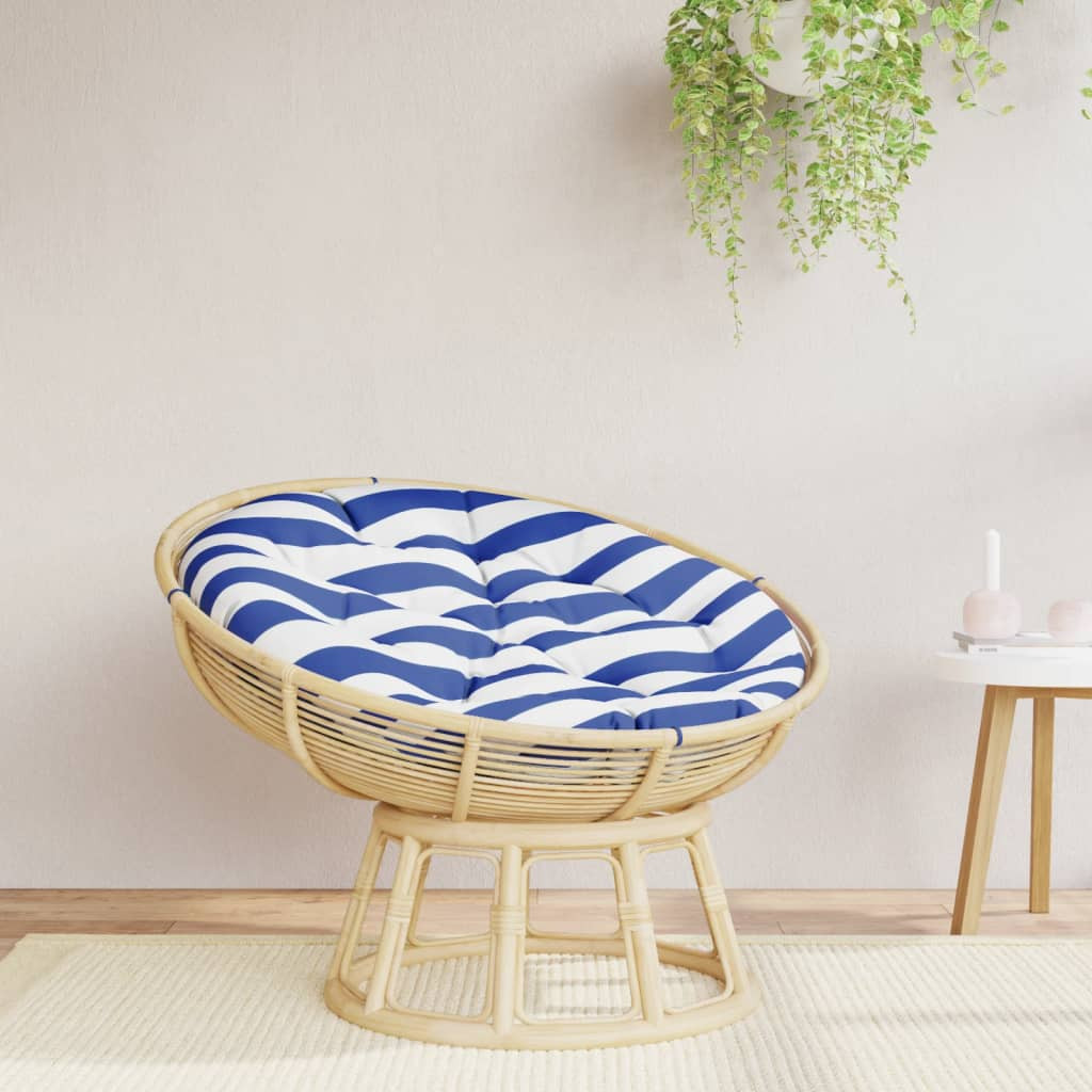 vidaXL Kissen Rund Blau & Weiß Gestreift Ø 100x11 cm Oxford-Gewebe