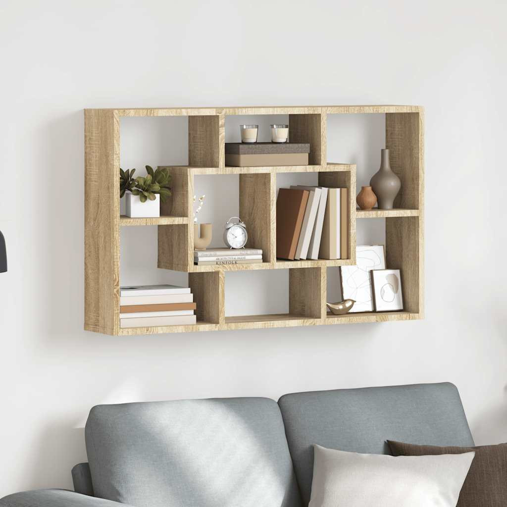 vidaXL Wandregal Sonoma-Eiche 85x16x52,5 cm Holzwerkstoff