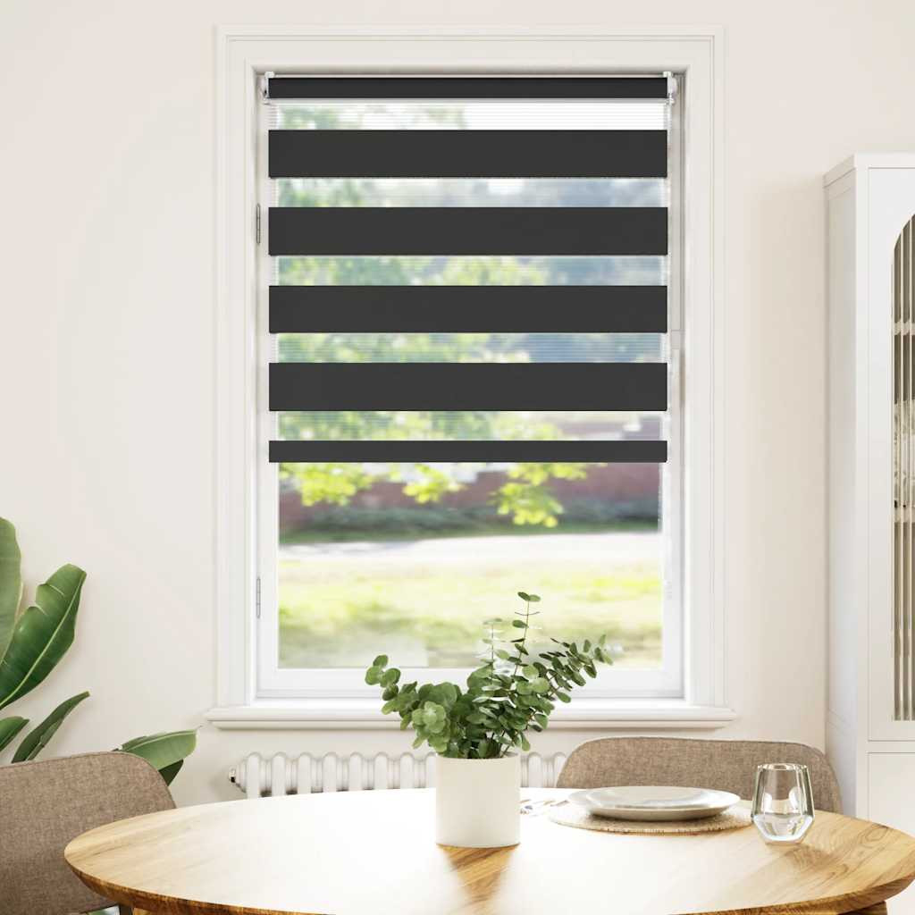 vidaXL Zebra-Rollo 70,9 x 120 cm, Stoffbreite 66,7 cm, schwarz