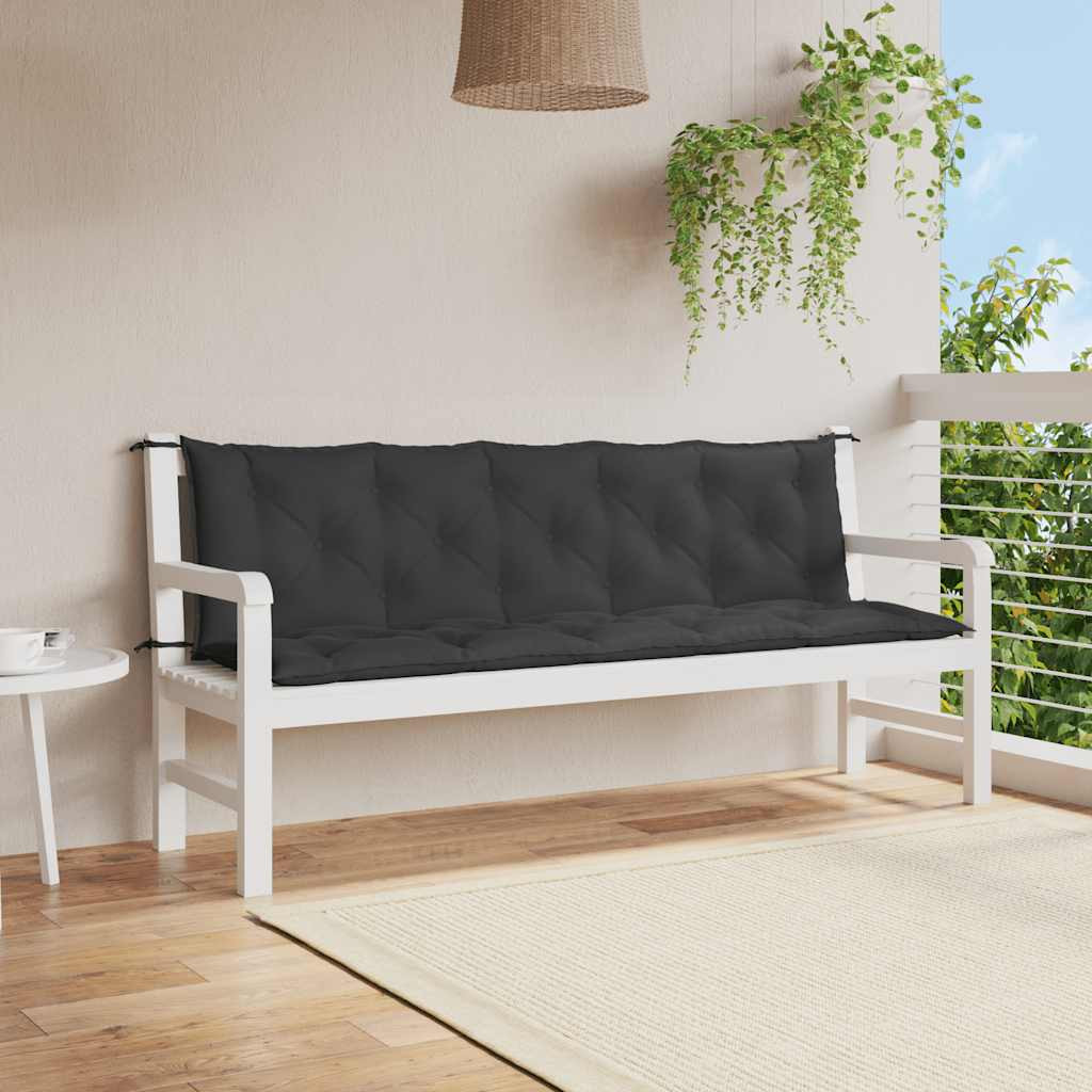 vidaXL Gartenbank-Auflage Schwarz 180x(50+50)x7 cm Oxford-Gewebe