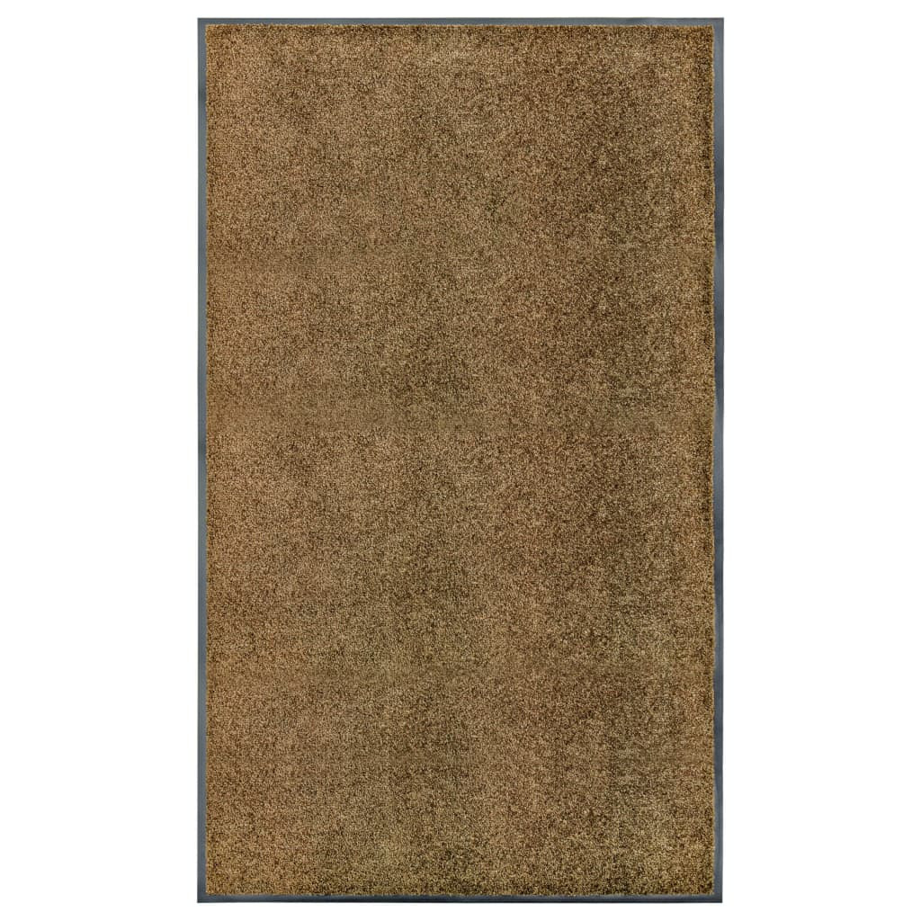vidaXL Fußmatte Waschbar Braun 90x150 cm