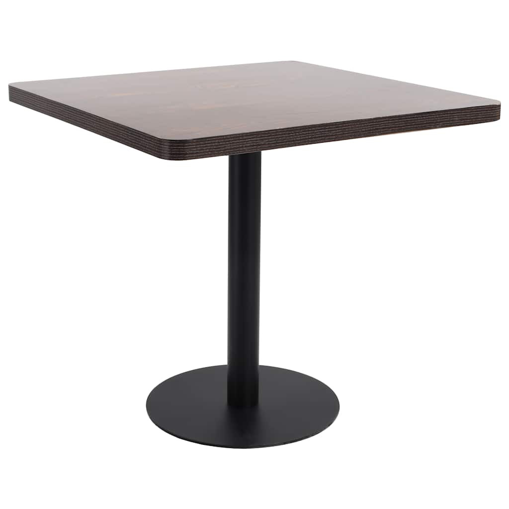vidaXL Bistrotisch Dunkelbraun 80x80 cm MDF