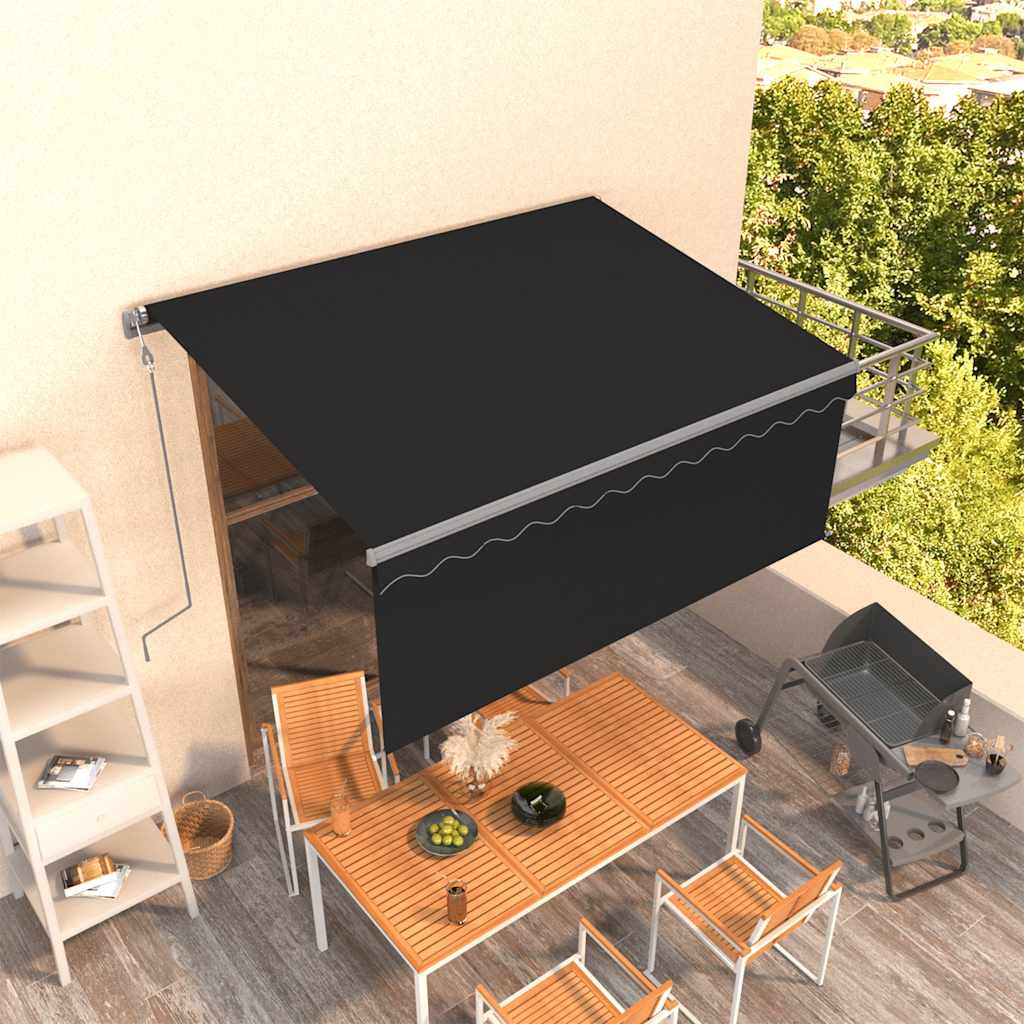 vidaXL Markise Automatisch Einziehbar mit Volant 3,5x2,5 m Anthrazit