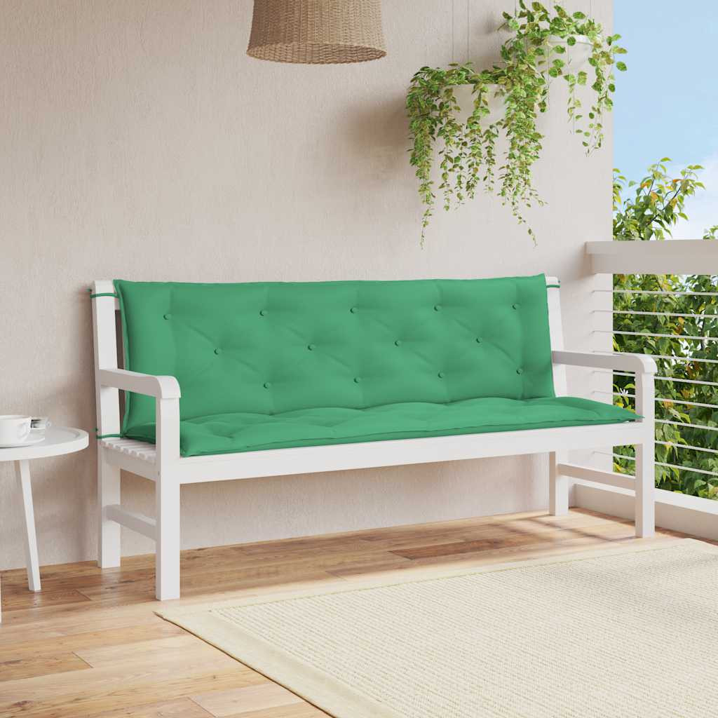 vidaXL Gartenbank-Auflage Grün 150x(50+50)x7 cm Oxford-Gewebe