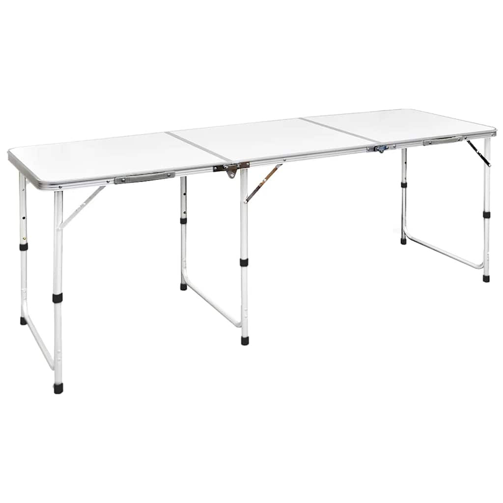 Campingtisch zusammenklappbar höhenverstellbar Aluminium 180 x 60 cm