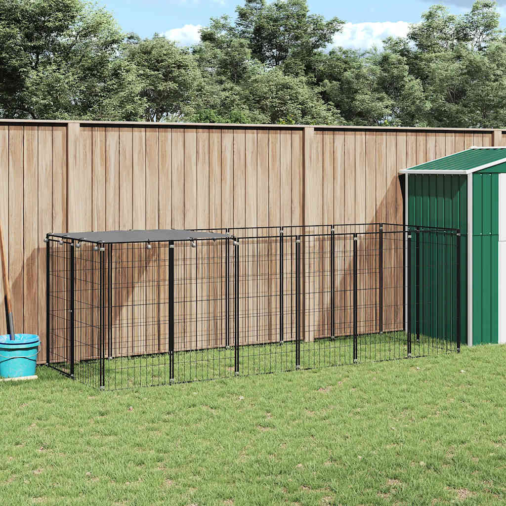 vidaXL Hundezwinger Schwarz 330x110x110 cm Stahl