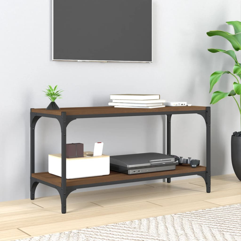 vidaXL TV-Schrank Braun Eichen-Optik 80x33x41 cm Holzwerkstoff Stahl