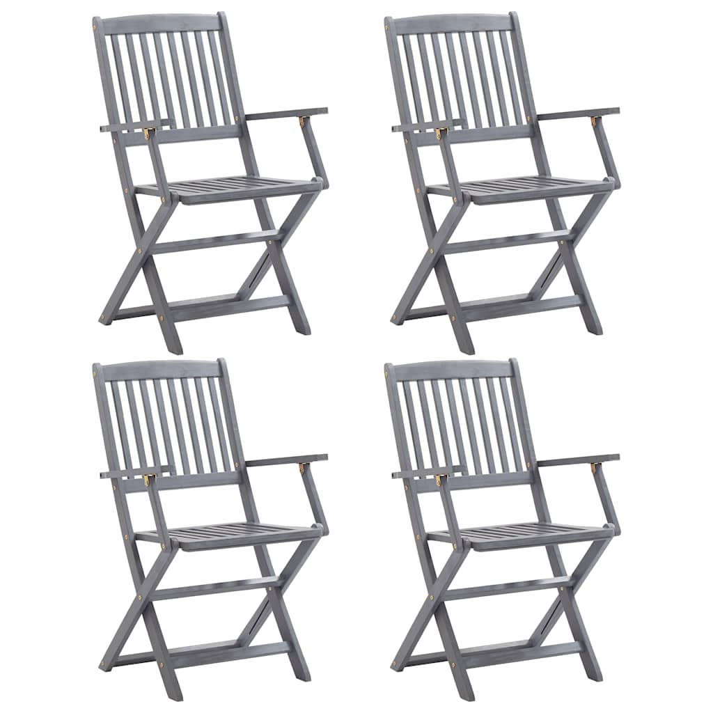 vidaXL Klappbare Gartenstühle 4 Stk. Massivholz Akazie