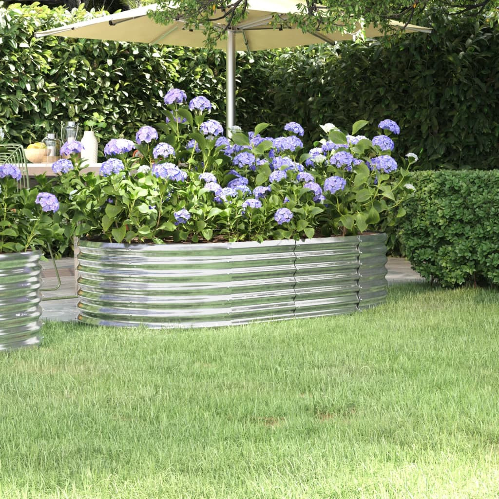 vidaXL Hochbeet Verzinkter Stahl 152x80x36 cm Silbern