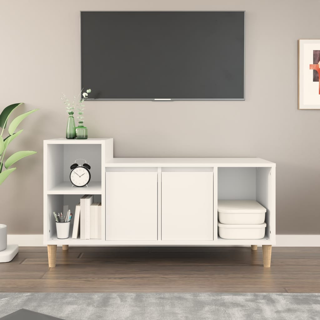 vidaXL TV-Schrank Weiß 100x35x55 cm Holzwerkstoff
