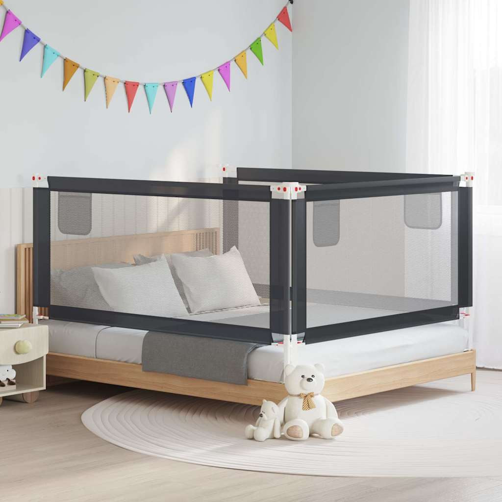vidaXL Kleinkind-Bettschutzgitter Dunkelgrau 180x25 cm Stoff